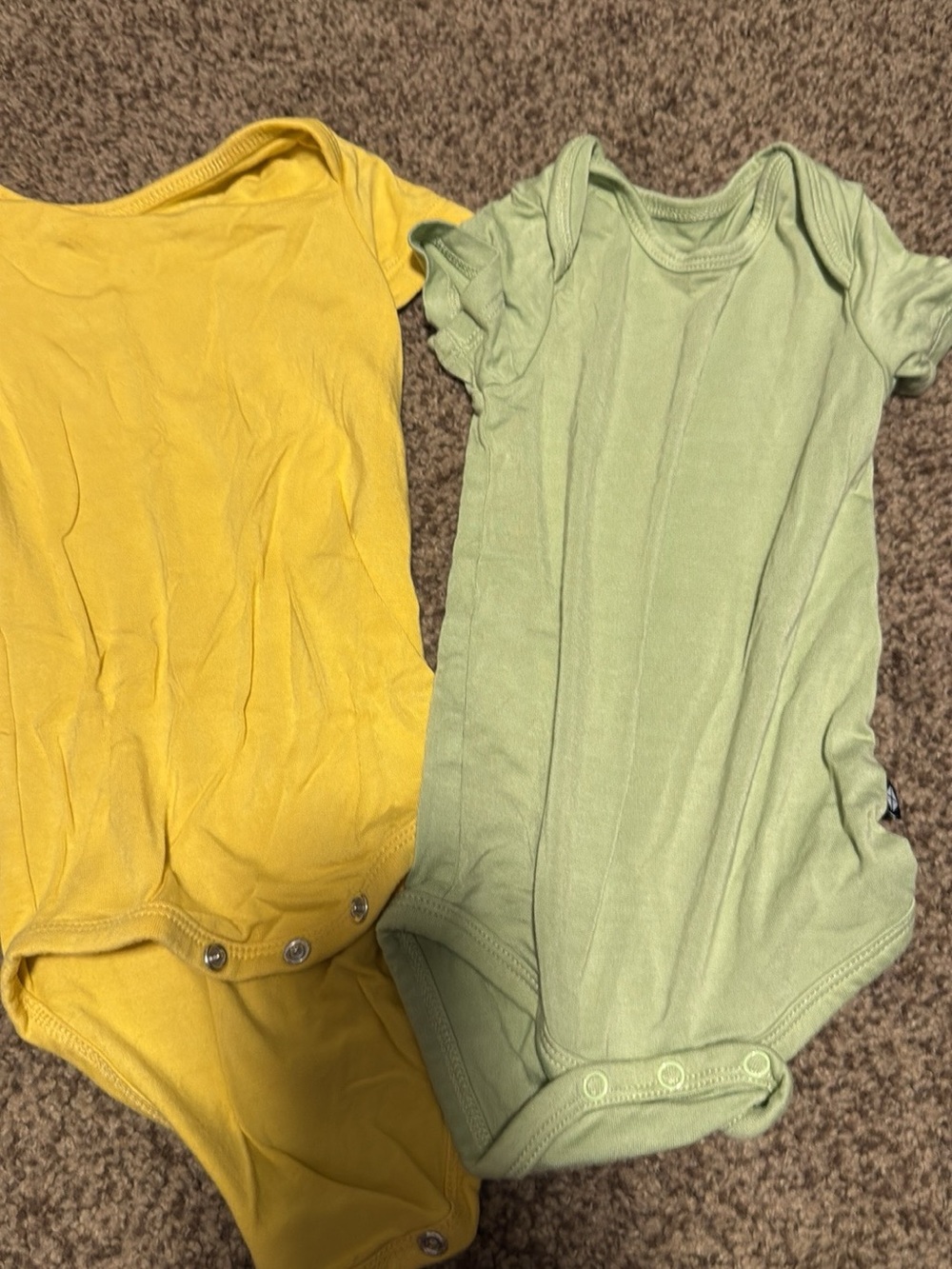 Kyte BABY Yellow and Light Green Bamboo One-Piece Bodysuits